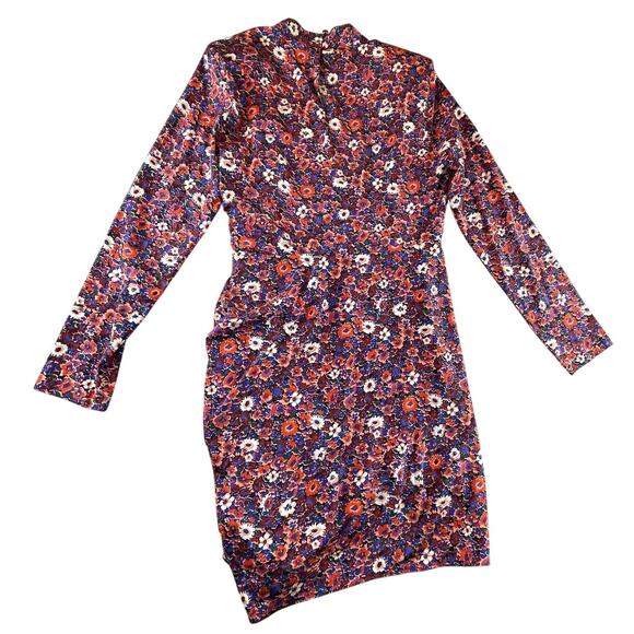 Veronica Beard Luella Dress Floral Silk 8 Ruffle Ruched Long Sleeve Lined - Picture 3 of 13